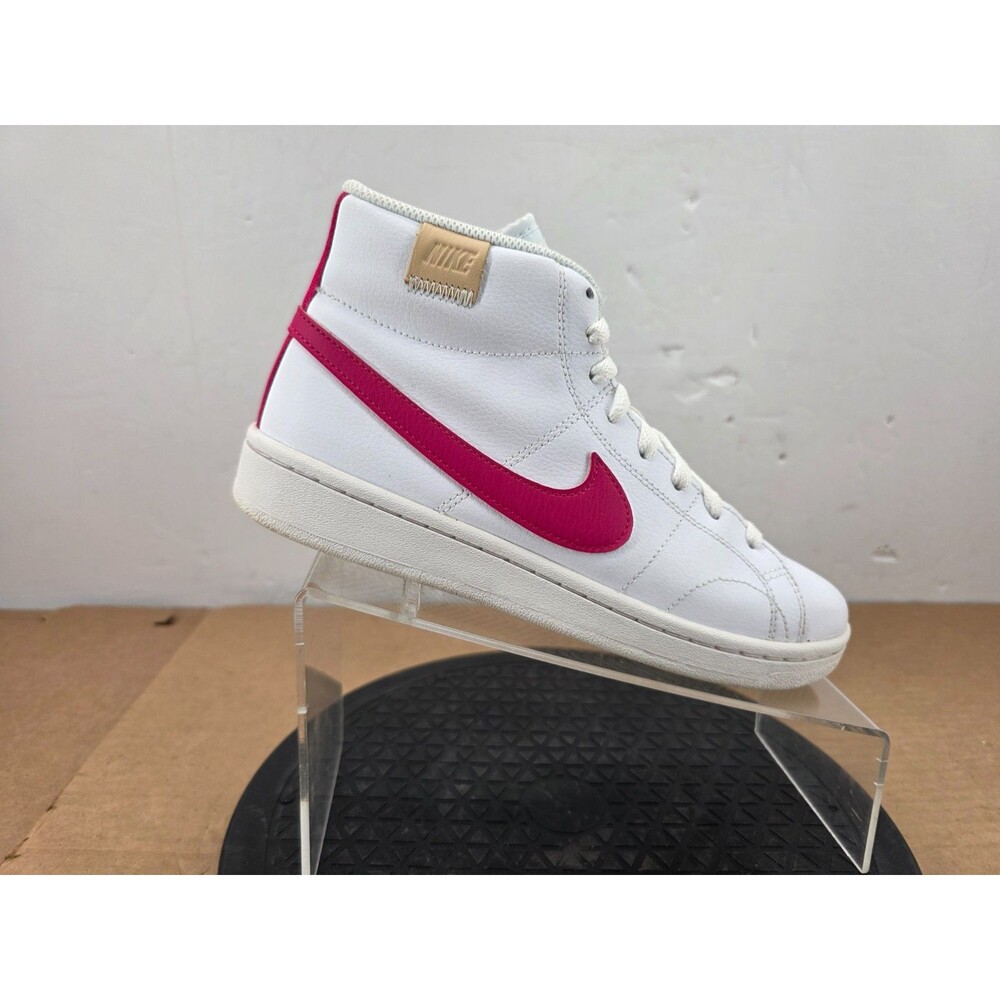 Nike Court Royale 2 Mid Womens Size 8 White Pink Athletic Leather Shoes Sneakers